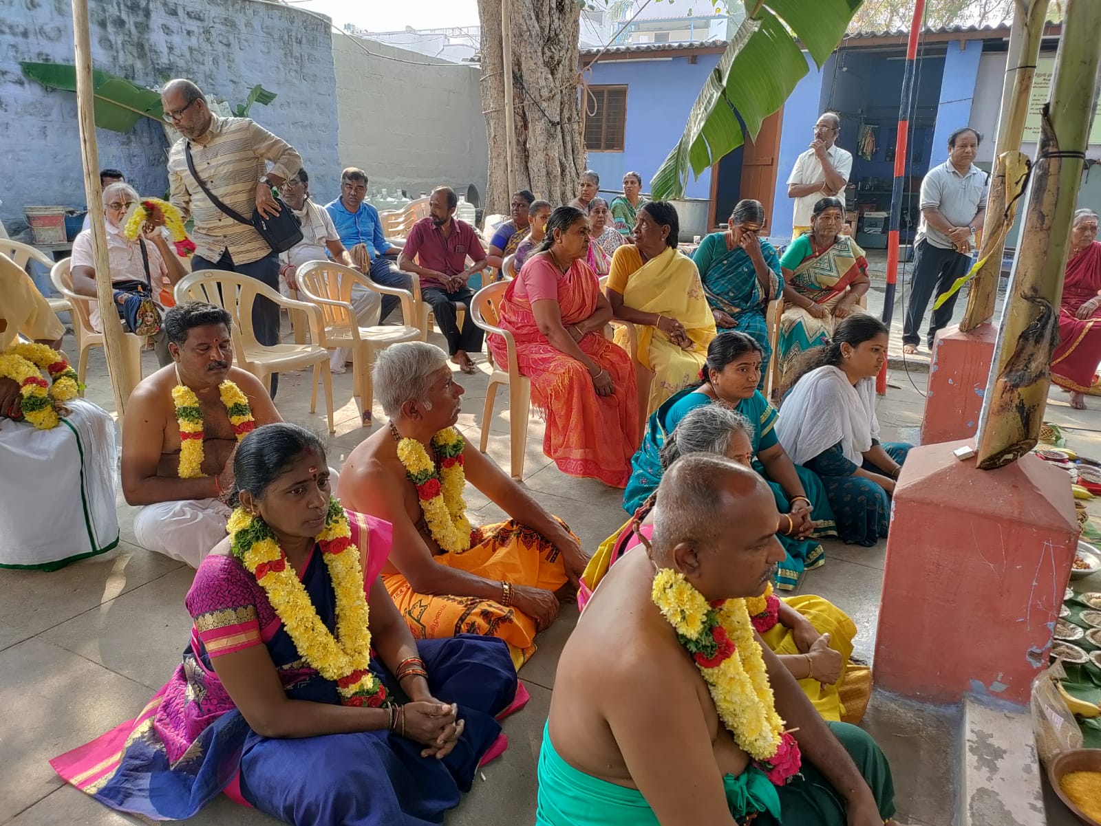 Devotees at Temple Gathering